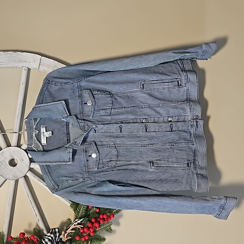 Croft & Barrow striped denim jacket